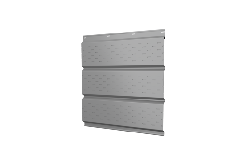 Софит металлический полная перфорация 0,45 PE с пленкой RAL 9006 бело-алюминиевый