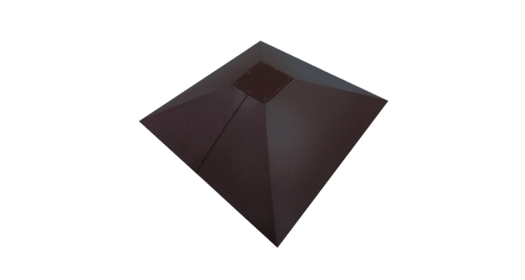 Колпак на столб под фонарь 390х390мм 0,45 Drap с пленкой RAL 7024 мокрый асфальт