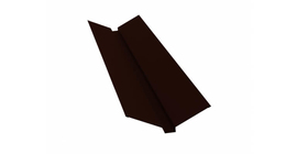 Планка ендовы верхней 115х30х115 0,5 GreenCoat Pural BT с пленкой RR 32 темно-коричневый (RAL 8019 серо-коричневый) (2м)