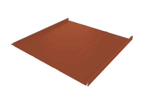 Фальц двойной стоячий Line Grand Line 0,45 PE с пленкой на замках RAL 8004 терракота