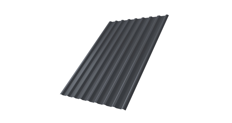 Профнастил С20R 0,4 PE RAL 7024 мокрый асфальт