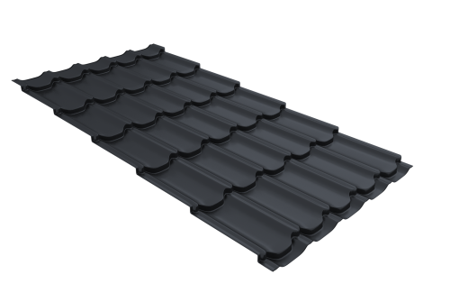 Металлочерепица квинта плюс 0,45 Drap TX RAL 7024 мокрый асфальт