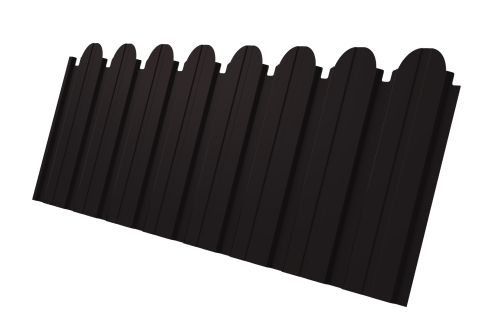 Профнастил C10B фигурный 0.5 PurLite Matt RAL 9005 черный