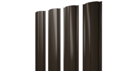 Штакетник Полукруглый Slim с прямым резом 0.45 Drap-double TX RR 32 темно-коричневый