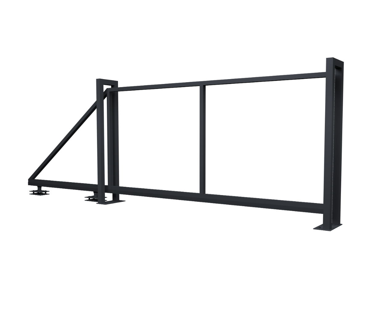 Ворота откатные Жалюзи Texas 2.0х4.0 RAL 7024 без заполнения (ламель 150 мм)