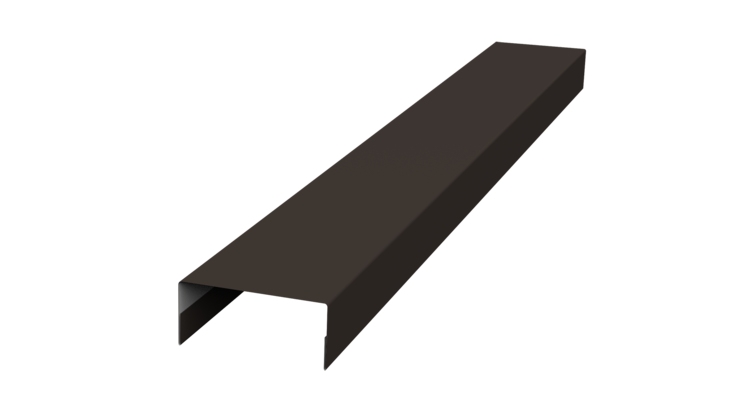 Ламель лицевая 125 забора жалюзи Texas стартовая/финишная для калиток и ворот 0.45 Drap TX RR 32 темно-коричневый